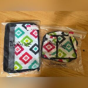 Thirty One Large Packing Cube & Small Tote Bag Chevron Dash Bundle